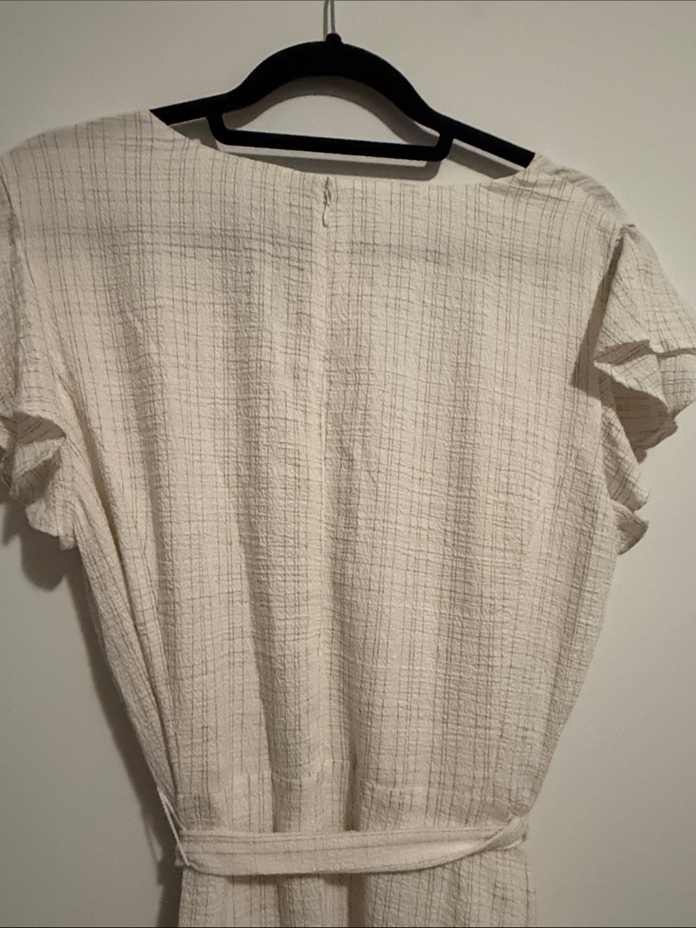 NWOT Calvin Klein Ivory Ruffle Wrap Midi Dress - Picture 6 of 8
